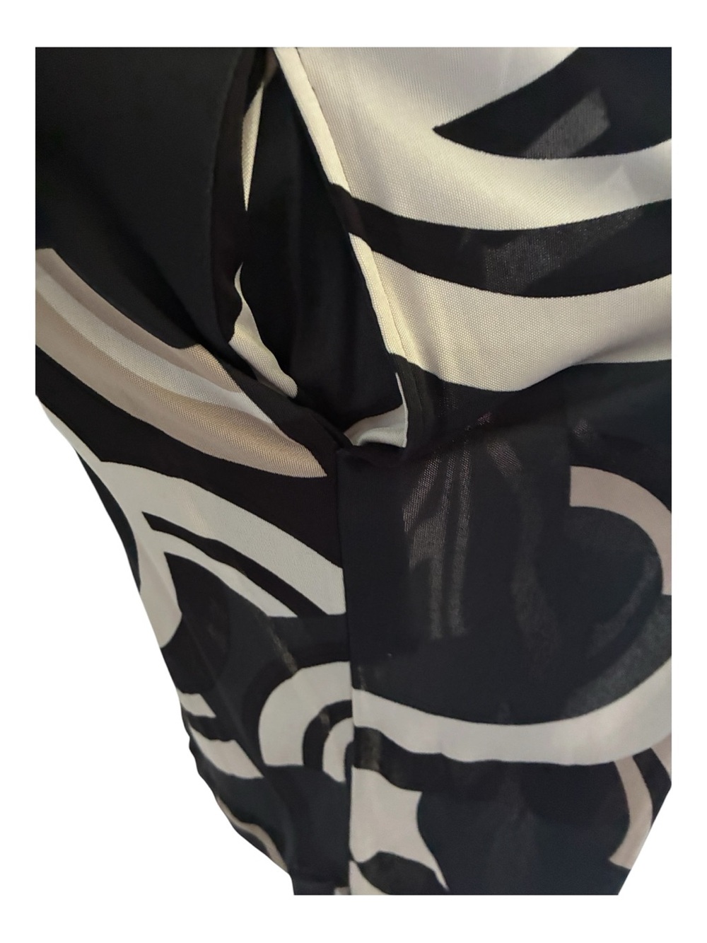 Banana Republic Corpcore Mod Minimalist Black Cream Geometric Shift Dress Sz L - Picture 3 of 9